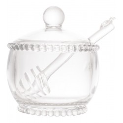 Meleira 10X10CM Com Colher Pearl De Cristal Ecológico